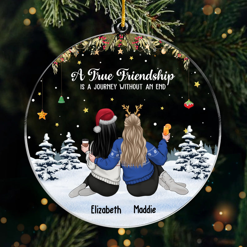 Custom Acrylic Ornament - Personalized Christmas Best Friend Birthday Gifts For Women, Besties, Sisters, BFF - Best Friends Make Christmas Brighter