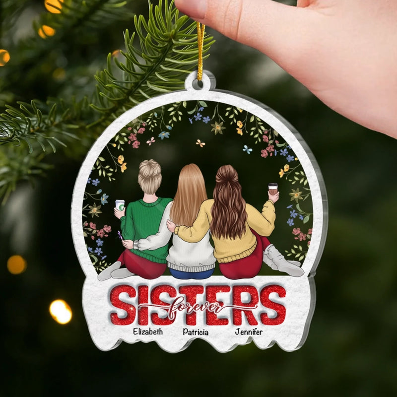 Custom Acrylic Ornament - Personalized Christmas Best Friend Birthday Gifts For Women, Besties, Sisters, BFF - Through Years We Shine Stronger