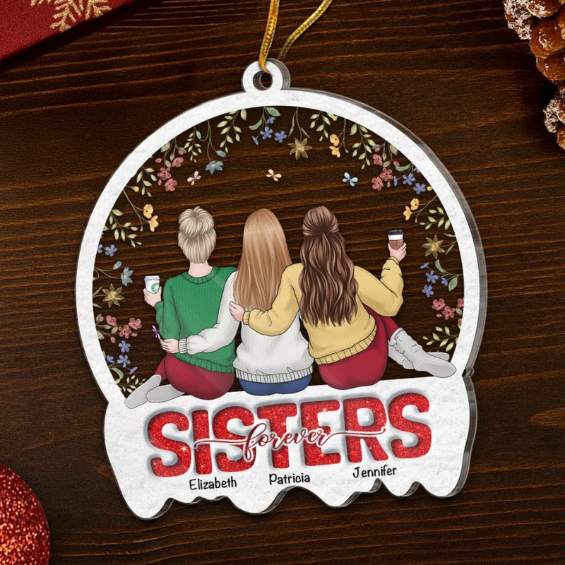 Custom Acrylic Ornament - Personalized Christmas Best Friend Birthday Gifts For Women, Besties, Sisters, BFF - Through Years We Shine Stronger