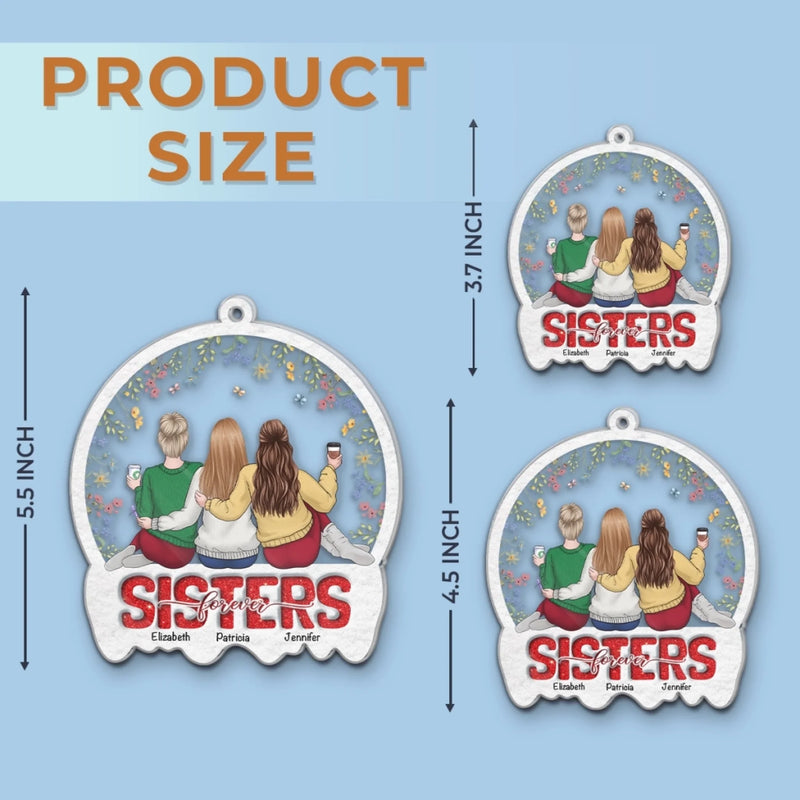 Custom Acrylic Ornament - Personalized Christmas Best Friend Birthday Gifts For Women, Besties, Sisters, BFF - Through Years We Shine Stronger