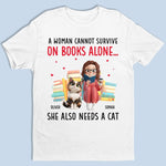 Custom Unisex T-shirt, Premium T-shirt, Hoodie - Personalized Bookish Gifts For Book Lovers, Bookworms, Cat Mom And Dad - Reading Is Better With Fur