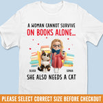 Custom Unisex T-shirt, Premium T-shirt, Hoodie - Personalized Bookish Gifts For Book Lovers, Bookworms, Cat Mom And Dad - Reading Is Better With Fur