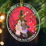 Custom Hologram Acrylic Ornament - Personalized Christmas Best Friend Birthday Gifts For Women, Besties, Sisters, BFF - Side By Side, Year By Year