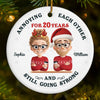 Custom Ceramic Ornament - Personalized Anniversary Christmas Wedding Gifts For Husband And Wife, Him And Her - A Love Story With Punchlines