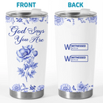 Custom Tumbler - Personalized Best Friend Birthday Gifts For Women, Besties, Sisters, BFF, Family, Yourself - God Says I Am