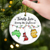 Custom Long Distance Ceramic Ornament - Personalized Christmas Birthday Gifts For Mom, Dad, Kids - Family Love Knows No Distance
