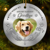 Custom Photo Ceramic Ornament - Personalized Pet Christmas Memorial Sympathy Gifts For Dogs, Cats - My Angel With Paws