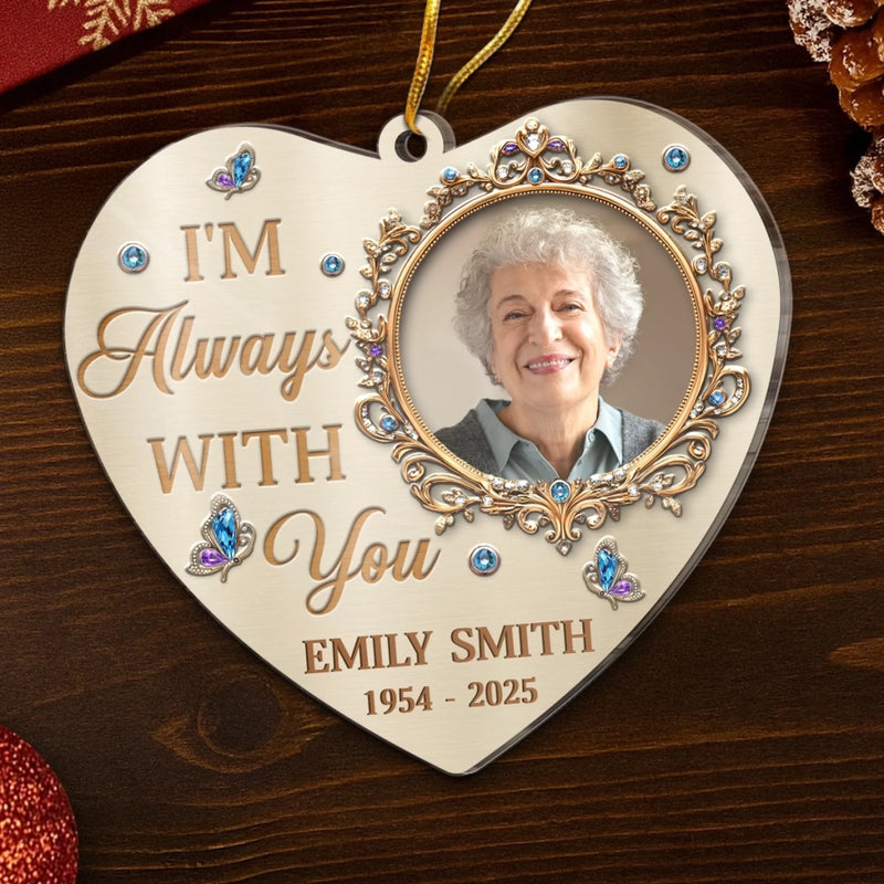 Custom Photo Acrylic Ornament - Personalized Memorial Sympathy Gifts For Loss Of Mom, Dad - Forever In Loving Memory