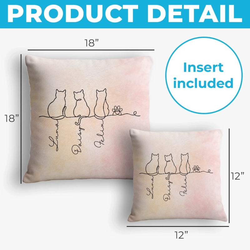Custom Pillow - Personalized Pet Memorial Sympathy Gifts For Cats - Minimalist Cats, Maximal love