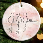Custom Ceramic Ornament - Personalized Christmas Memorial Sympathy Gifts For Cats - Feline Family Forever