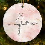 Custom Ceramic Ornament - Personalized Christmas Memorial Sympathy Gifts For Cats - Feline Family Forever