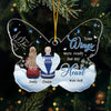 Custom Acrylic Ornament - Personalized Christmas Memorial Sympathy Gifts For Loss Of Mom, Dad - Never Apart
