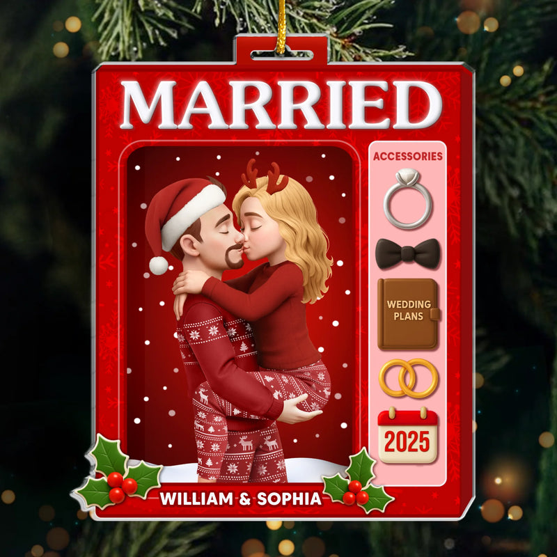 Custom Acrylic Ornament - Personalized Anniversary Christmas Wedding Gifts For Husband And Wife, Him And Her - Our Love, Our Brand