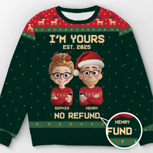 Custom Unisex Ugly Sweatshirt - Personalized Anniversary Christmas Wedding Gifts For Husband And Wife, Him And Her - Forever Festive, Forever Us