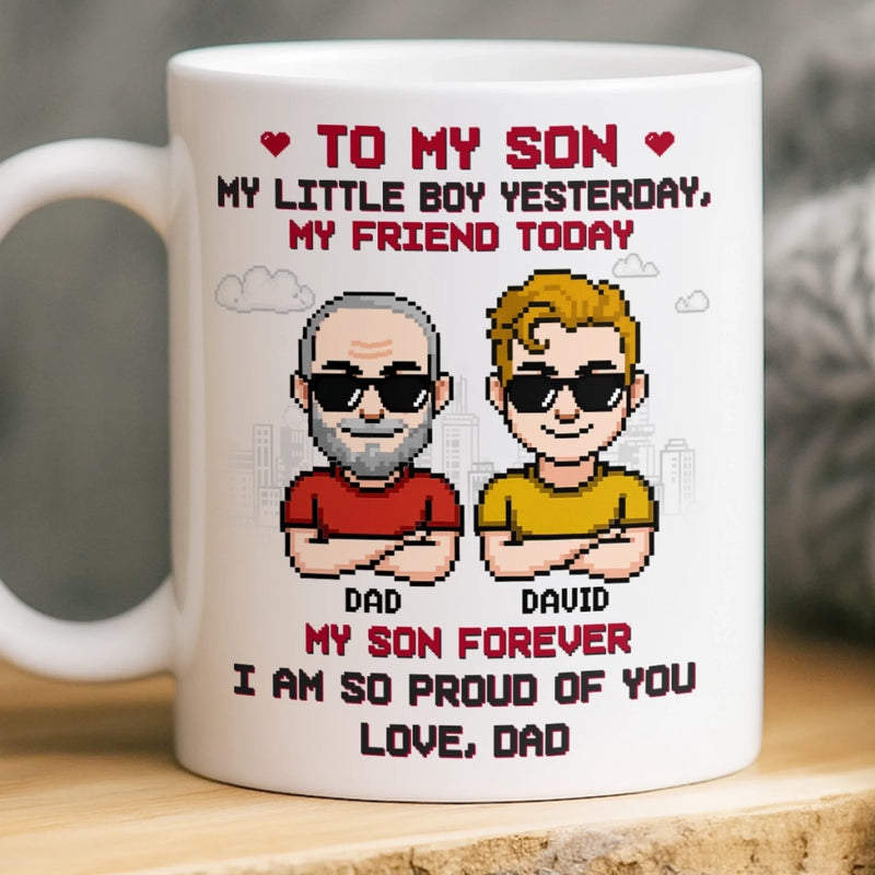 Custom Mug - Personalized Birthday Gifts For Dad, Son - Like Father Like Son