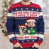 Custom Unisex Ugly Sweatshirt - Personalized  Christmas Birthday Gifts For Dog Lovers, Dog Dad And Mom - Santa’s Drinking Buddy