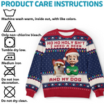 Custom Unisex Ugly Sweatshirt - Personalized  Christmas Birthday Gifts For Dog Lovers, Dog Dad And Mom - Santa’s Drinking Buddy