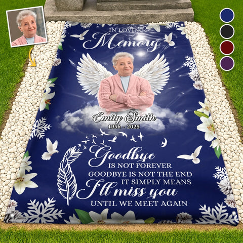 Custom Photo Memorial Grave Blanket - Personalized Memorial Sympathy Gifts For Loss Of Mom, Dad - We Hold You In Love