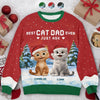 Custom Unisex Ugly Sweatshirt - Personalized  Christmas Birthday Gifts For Cat Lovers, Cat Mom And Dad - Ho Ho Hold My Catnip