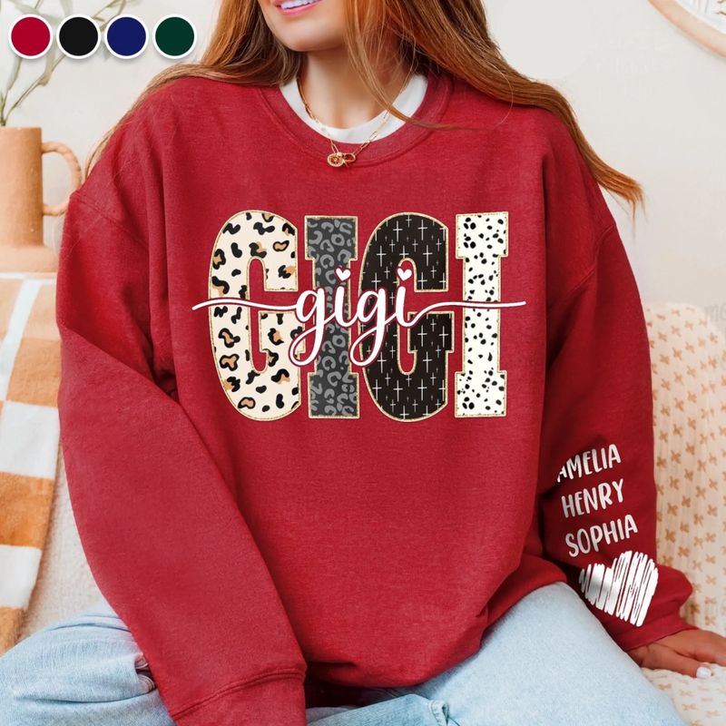 Custom Unisex Sweatshirt, Hoodie With Design On Sleeve - Personalized Birthday Gifts For Mom, Grandma - Loved Beyond Words Loved Beyond Measure