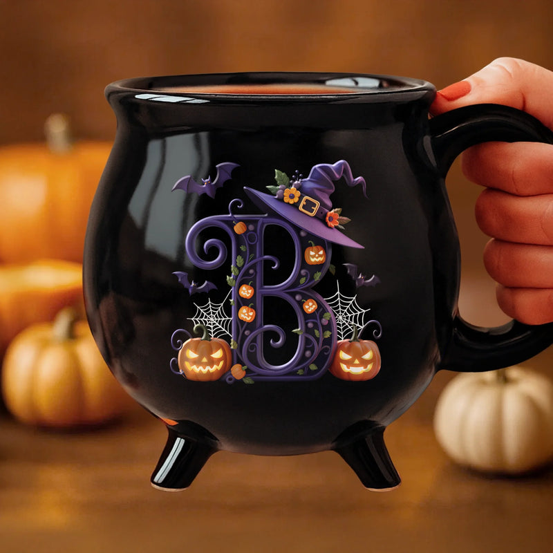 Custom 12oz Ceramic Cauldron Coffee Mug - New Arrival, Personalized Halloween Witchy Gifts For Besties, Sisters, BFF, Family, Yourself - Brew And Boo AMZ