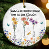 Custom Ceramic Ornament - Personalized Best Friend Christmas Birthday Gifts For Women, Besties, Sisters, BFF - Like Flowers, We Grow Stronger Side By Side