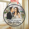 Custom Photo Stained Glass Window Hanging Suncatcher - Personalized Anniversary Wedding Gifts For Husband And Wife, Him And Her - Love Sealed In Glass Forever