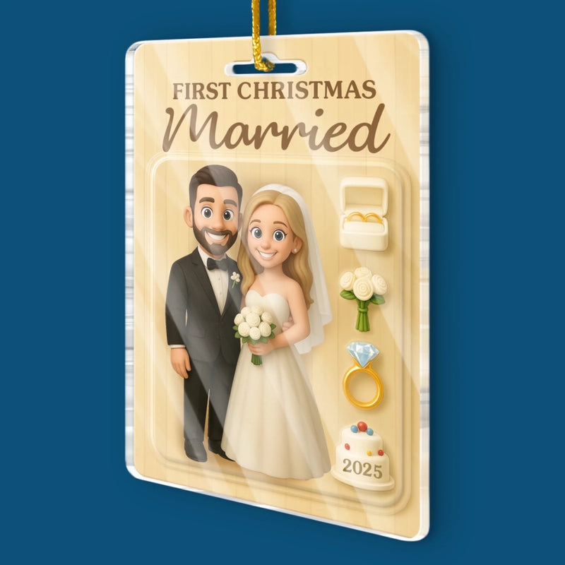 Custom Photo Acrylic Ornament - Personalized Anniversary Christmas Wedding Gifts For Husband And Wife, Him And Her - Unbox The Love Story