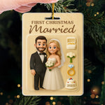 Custom Photo Acrylic Ornament - Personalized Anniversary Christmas Wedding Gifts For Husband And Wife, Him And Her - Unbox The Love Story