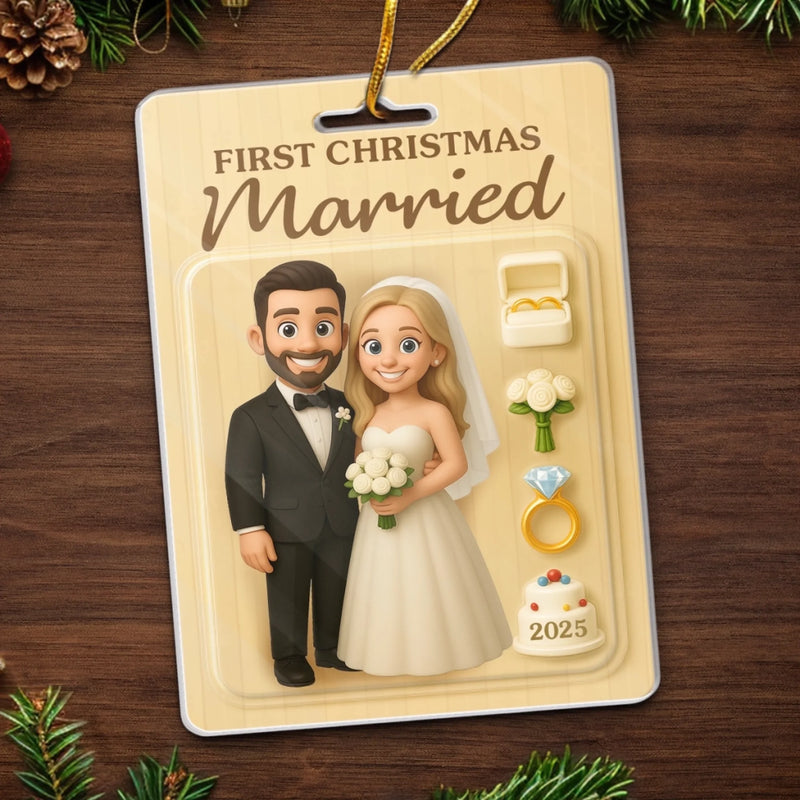 Custom Photo Acrylic Ornament - Personalized Anniversary Christmas Wedding Gifts For Husband And Wife, Him And Her - Unbox The Love Story