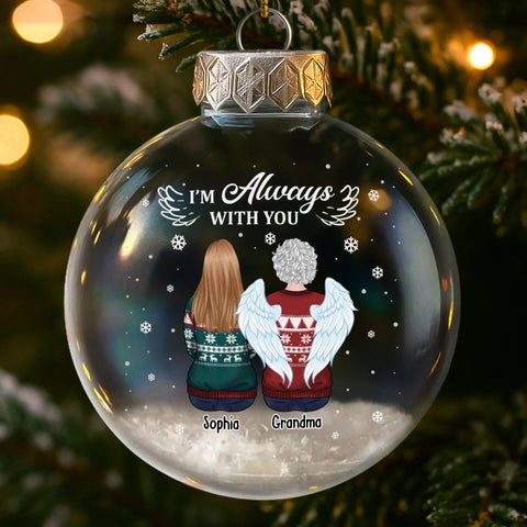 Custom Snow-Filled Ball Ornament - Personalized Memorial Sympathy Gifts For Loss Of Mom, Dad - Gone Yet Never Truly Forgotten