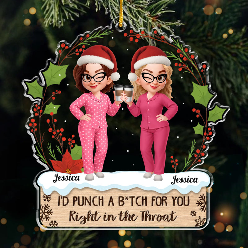 Custom Acrylic Ornament - Personalized Christmas Best Friend Birthday Gifts For Women, Besties, Sisters, BFF - Twinkling Lights True Friendship