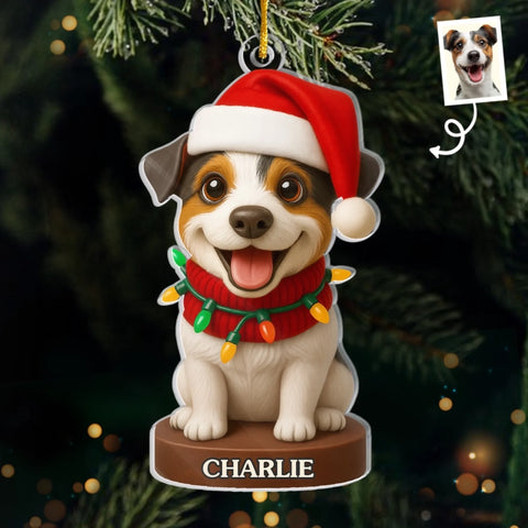 Custom Photo Acrylic Ornament - Personalized Christmas Birthday Gifts For Dog Cat Lovers, Dog Dad And Mom, Cat Owners - Bark The Halls