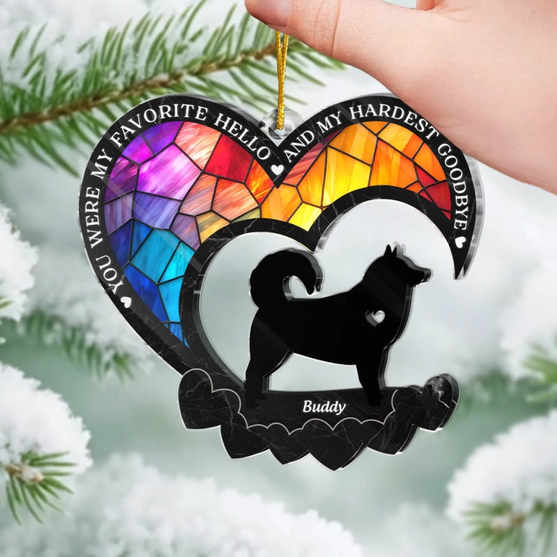 Custom Acrylic Ornament - Personalized Christmas Memorial Sympathy Gifts For Dogs - A Piece Of My Heart Forever