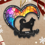 Custom Acrylic Ornament - Personalized Christmas Memorial Sympathy Gifts For Dog Lovers, Pet Lovers - A Piece Of My Heart Forever