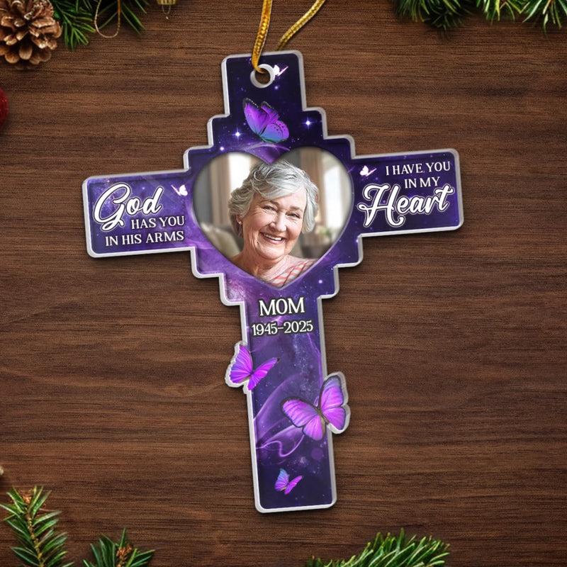 Custom Photo Acrylic Ornament - Personalized Memorial Sympathy Gifts For Loss Of Mom, Dad - I Have You In My Heart