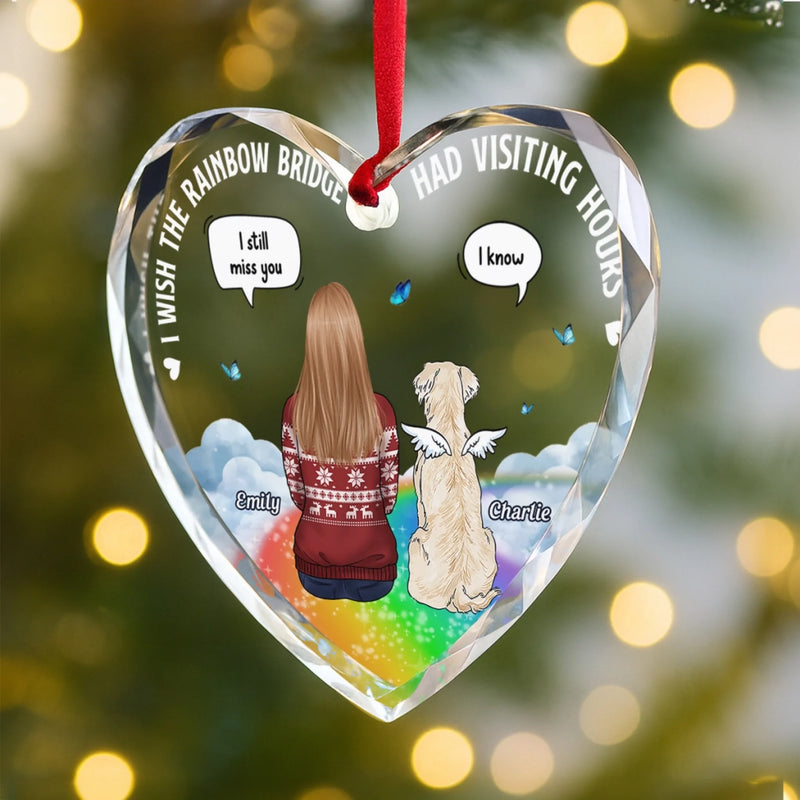 Custom Heart Glass Ornament -  Personalized Pet Christmas Memorial Sympathy Gifts For Dogs, Cats - In Loving Memory Of You