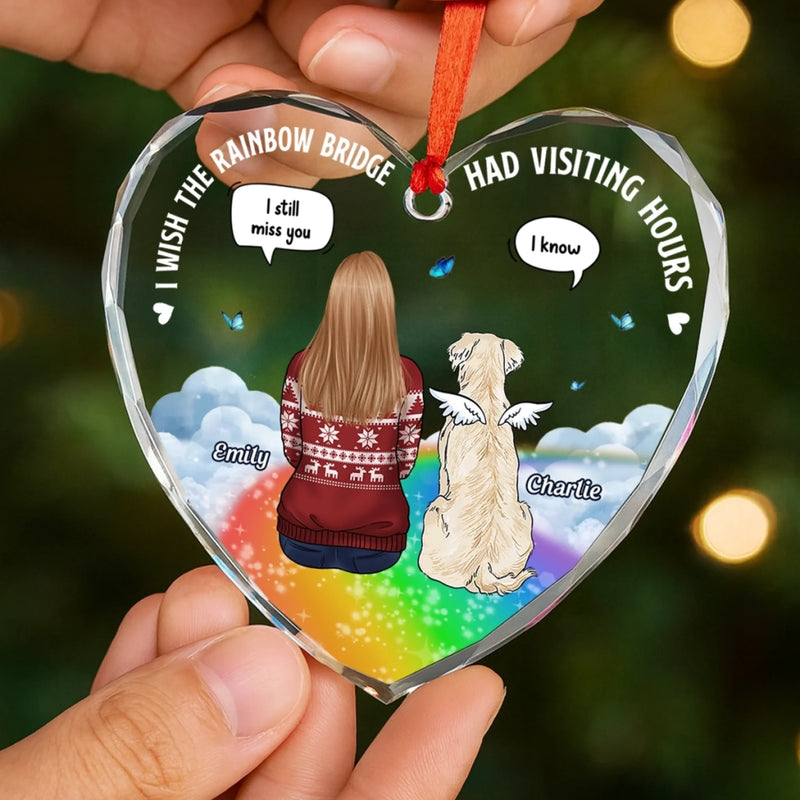 Custom Heart Glass Ornament -  Personalized Pet Christmas Memorial Sympathy Gifts For Dogs, Cats - In Loving Memory Of You
