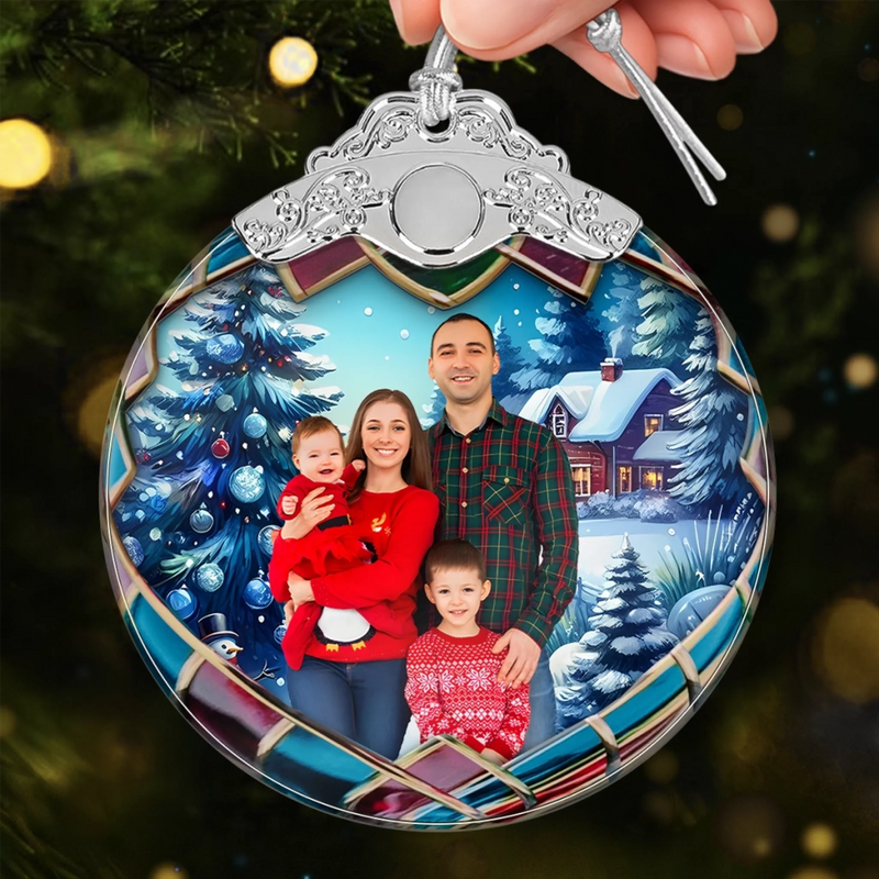 Custom Photo Glass Ornament - Personalized Christmas Birthday Gifts For Mom, Dad, Kids - Our Greatest Gift Is Each Other