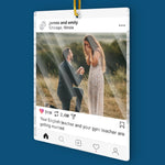 Custom Photo Acrylic Ornament - Personalized Anniversary Christmas Wedding Gifts For Husband And Wife, Him And Her - Heart Stolen, Ring Given