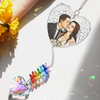 Custom Photo Crystal Heart Suncatcher - Personalized Anniversary Wedding Gifts For Husband And Wife, Him And Her - A Love That Never Fades