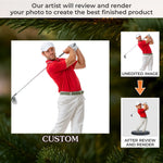 Custom Photo Acrylic Ornament - Personalized Christmas Birthday Golf Gifts For Golfers - Chasing Dreams On Green Fields