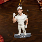 Custom Photo Acrylic Ornament - Personalized Christmas Birthday Golf Gifts For Men, Women - Swing High Aim True