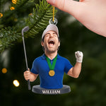 Custom Photo Acrylic Ornament - Personalized Christmas Birthday Golf Gifts For Golf Lovers - Golf Days Happy Plays