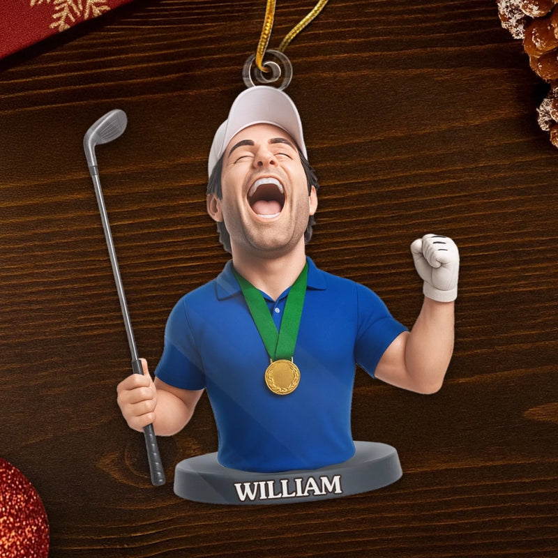 Custom Photo Acrylic Ornament - Personalized Christmas Birthday Golf Gifts For Men, Women - Golf Days Happy Plays