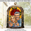 Custom Photo Hologram Acrylic Suncatcher - Personalized Anniversary Wedding Gifts For Husband And Wife, Him And Her - Where Our Hearts Find Home