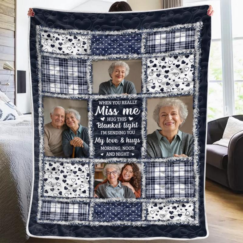 Custom Photo Blanket - Personalized Christmas Memorial Sympathy Gifts For Loss Of Mom, Dad - The Light of Your Love Guides Me