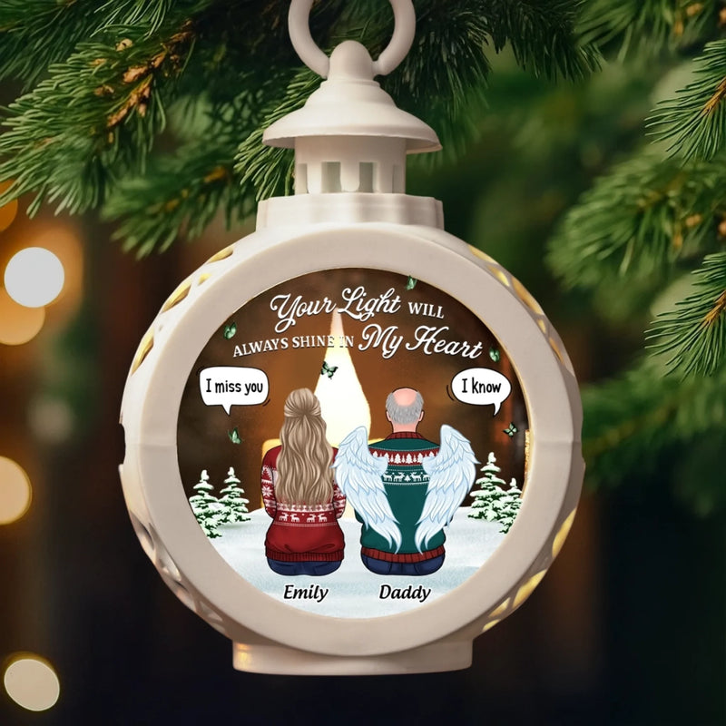 Custom Candlelight Lantern Ornament - Personalized Christmas Memorial Sympathy Gifts For Loss Of Mom, Dad - Your Spirit Shines Eternal