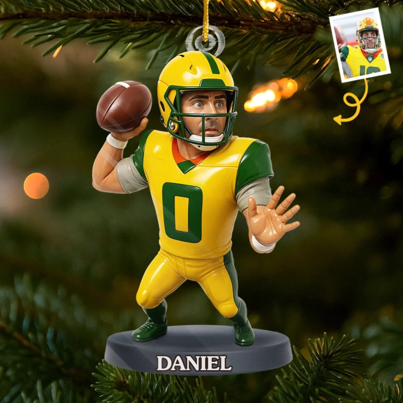 Custom Photo Acrylic Ornament - Personalized Christmas Birthday Sport Gifts For Sports Lovers - Chasing Victory One Game At A Time