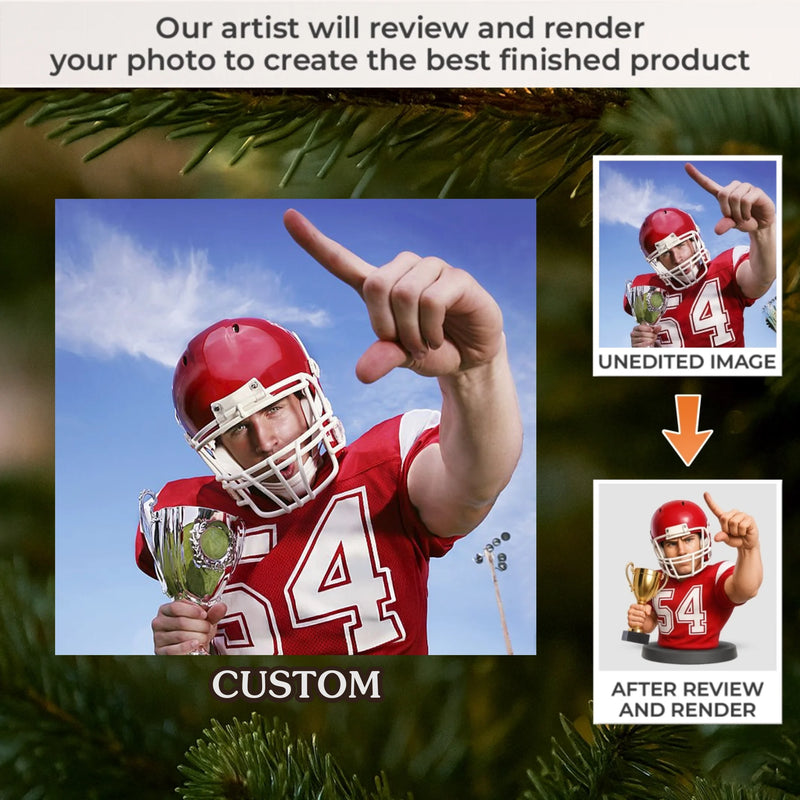 Custom Photo Acrylic Ornament - Personalized Christmas Birthday Sport Gifts For Sports Lovers - Fueling Life Through Power Of Sport